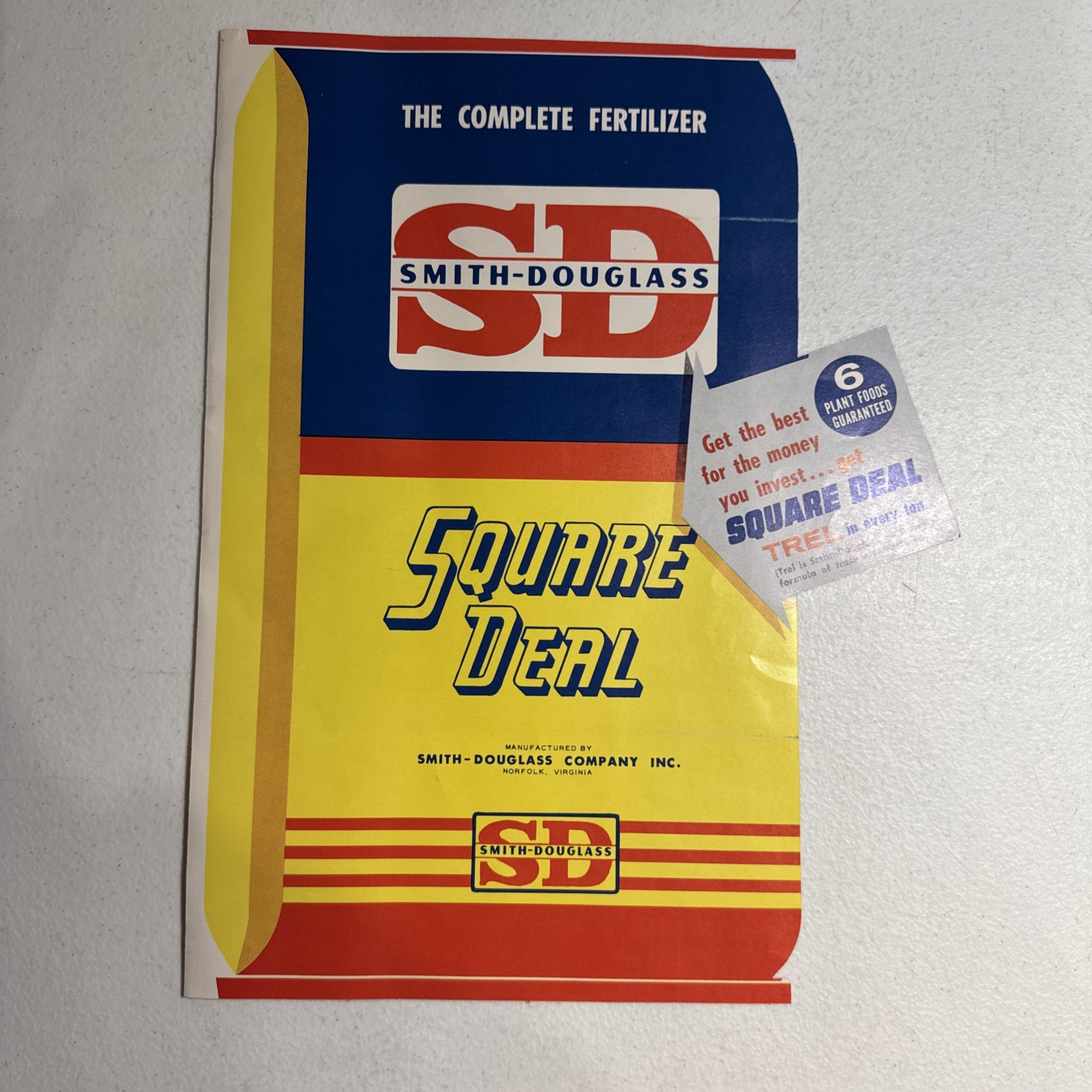 Smith Douglass Company, Inc. Orange Tobacco Fertilizer Advertising Sales Flyer