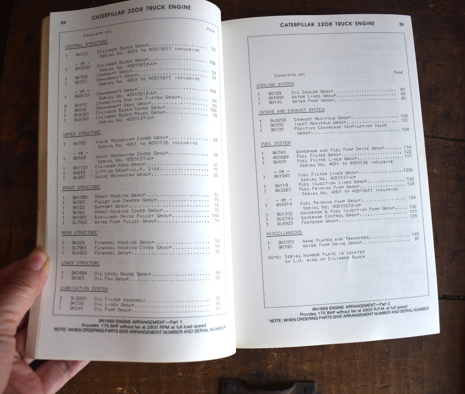 1970s Caterpillar 3208 Truck Engine Parts Book Catalog