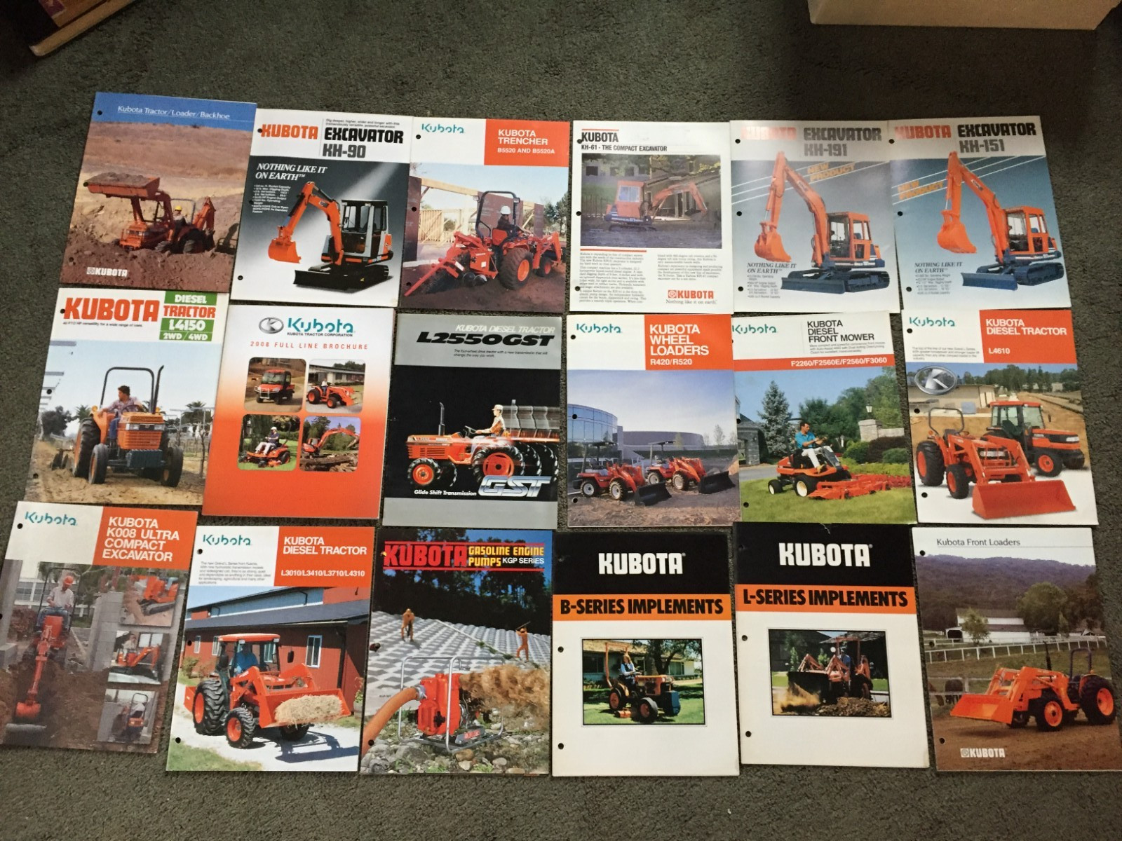MASSIVE Lot of 44 Kubota tractor and equipment brochures Literature advertizing