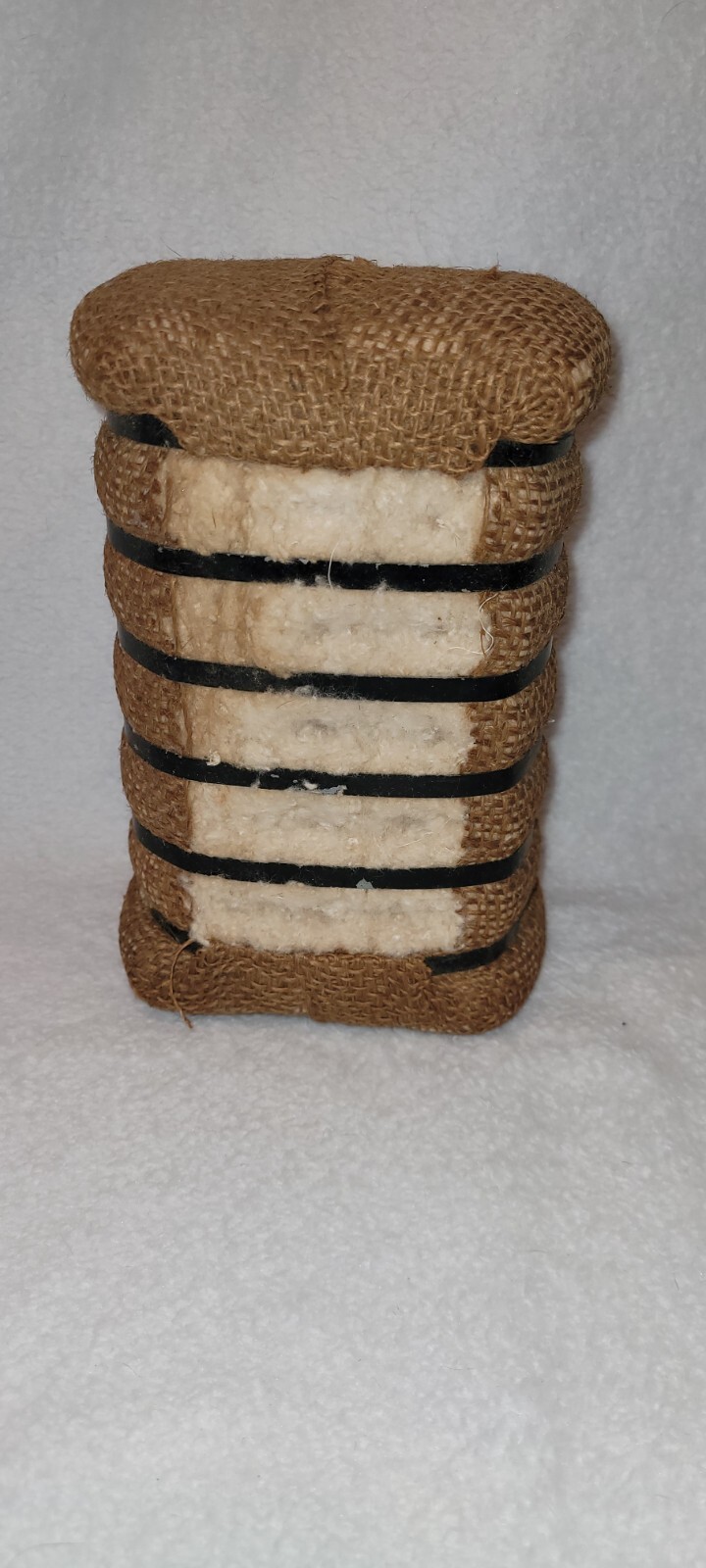 Vintage Souvenir Cotton Bale Wrapped W/ Burlap Farmhouse Decor 7.5&Prime;T