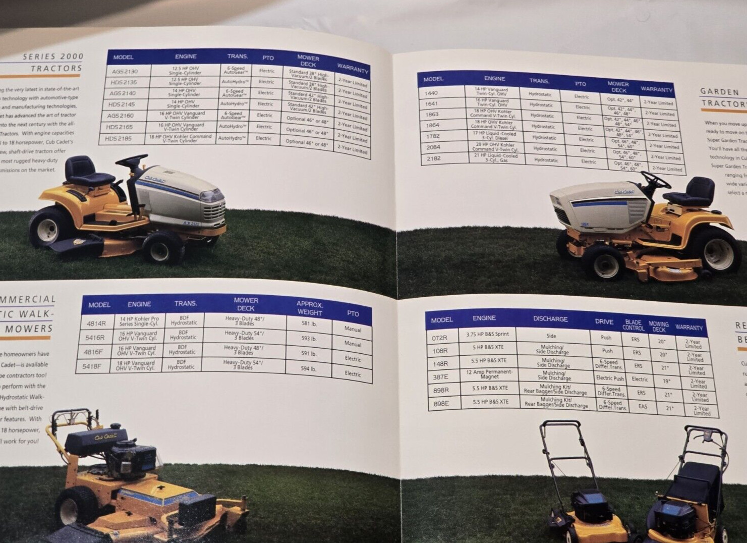 1994 Cub Cadet Ad Brochure Horrisberger Walnut Creek Ohio Full Line Mowers