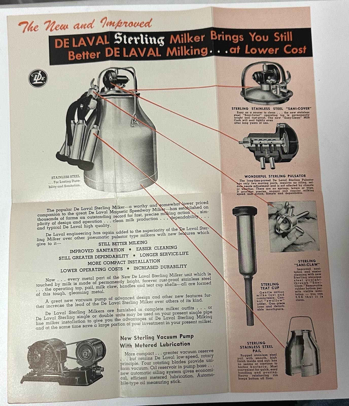 1950&rsquo;s De Laval Dairy Milking Machine pamphlet (22A)