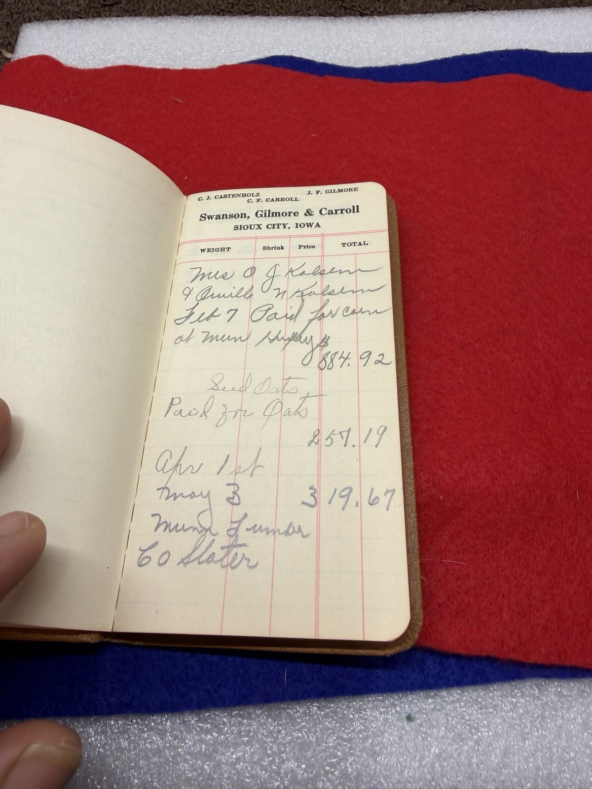 Historic 1940 Livestock Commission Company Pocket Note Pad