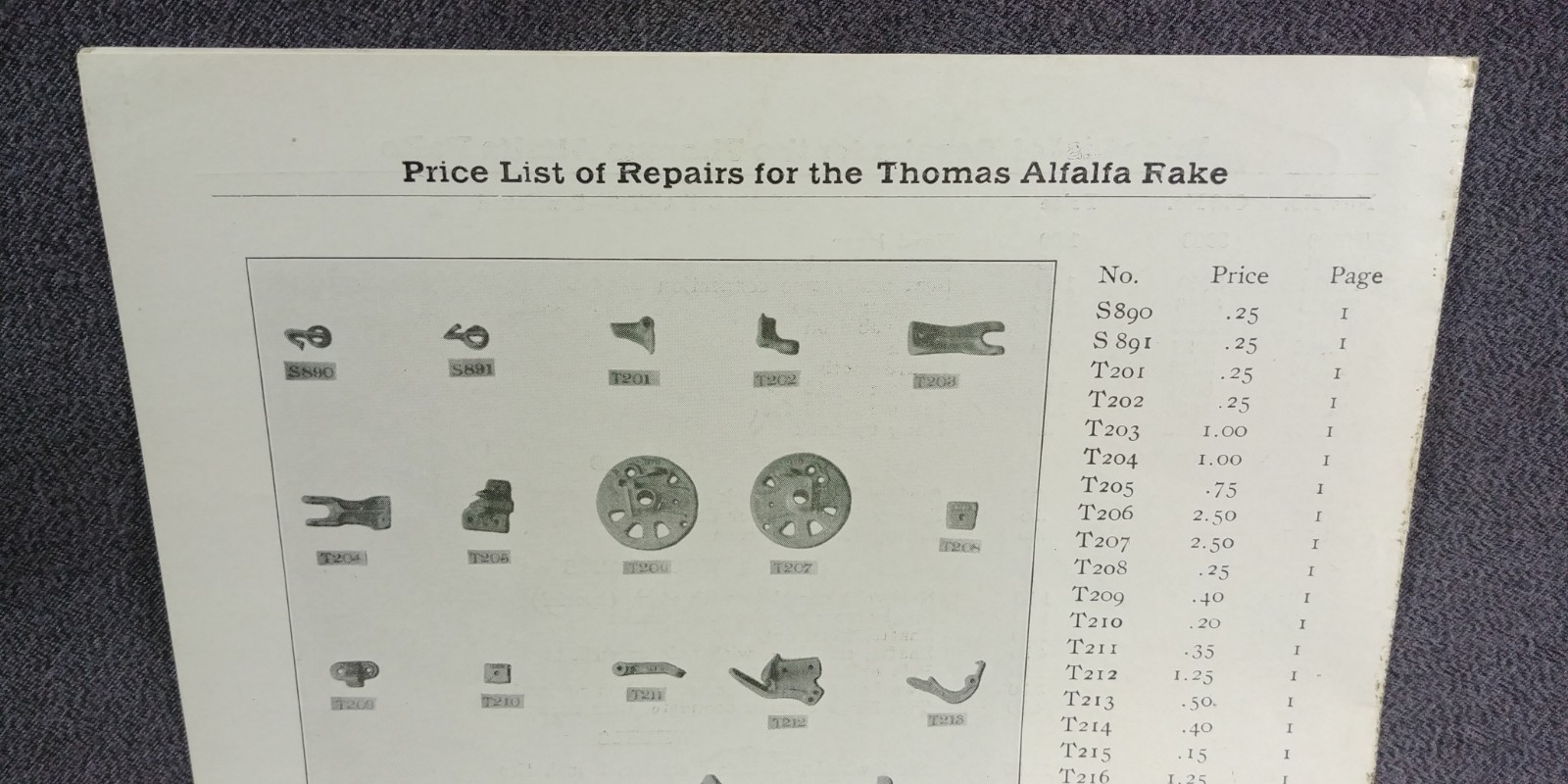 1910s Ohio Cultivator Co Thomas Alfalfa Rake Price List Repairs Brochure Antique