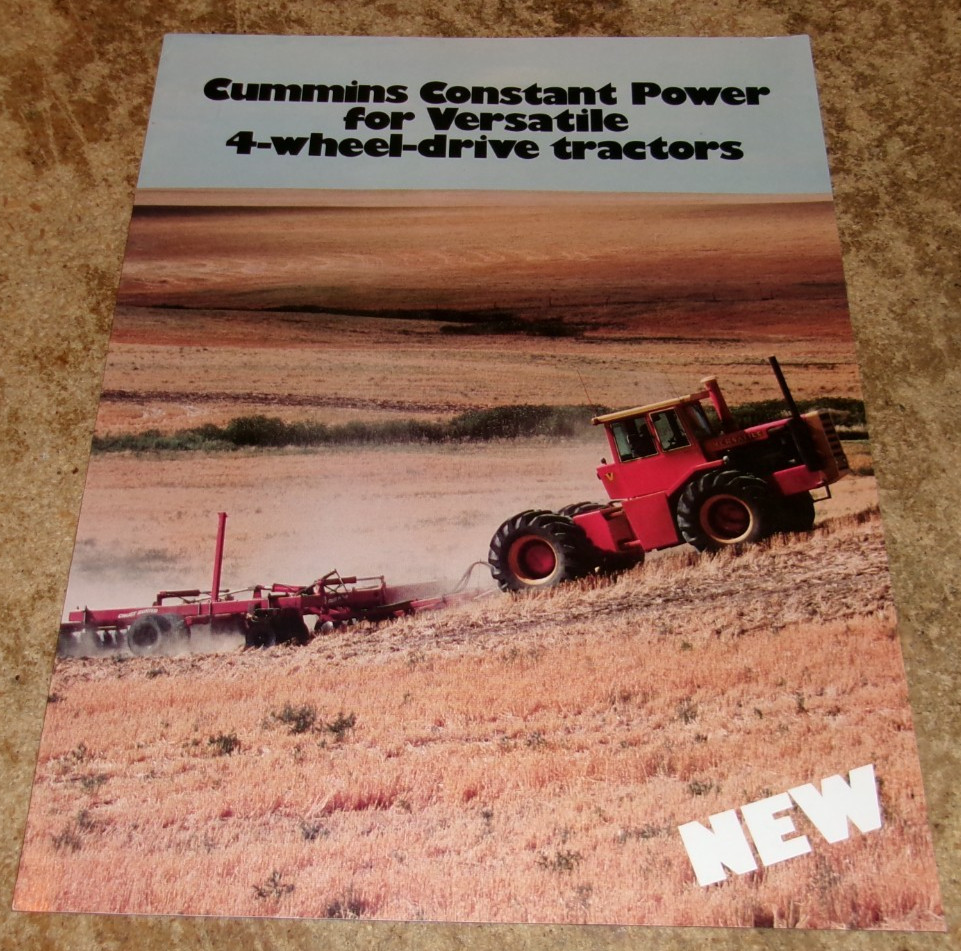 1977 versatile cummins constant power 4wd tractors2 page brochure very good used
