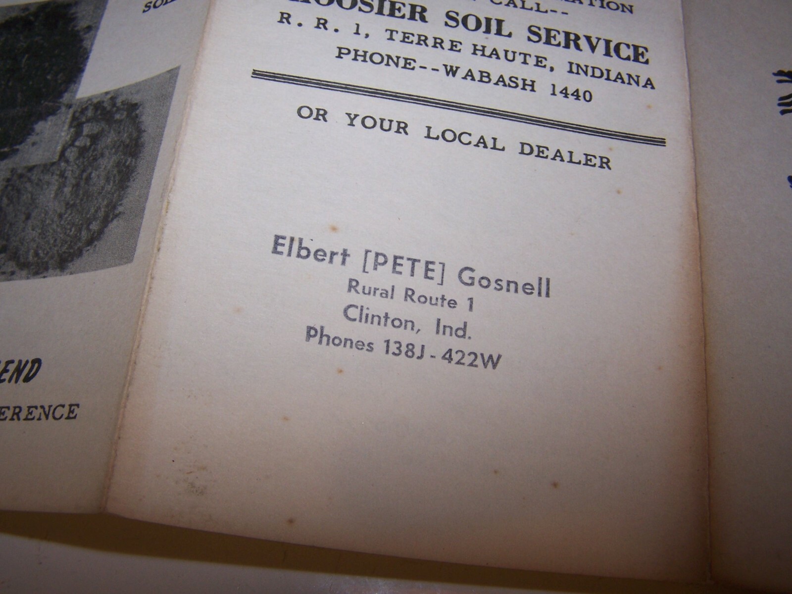 3 Vintage HOOSIER BLEND / SOIL SERVICE Fertilizer Brochures TERRE HAUTE INDIANA