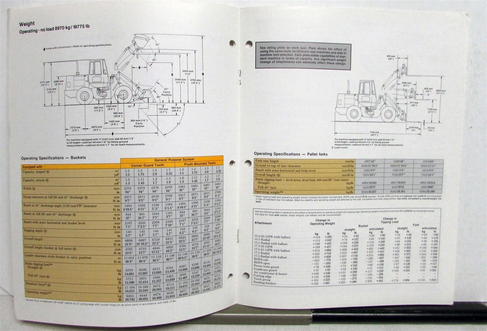 1985 Caterpillar IT28 Integrated Tool Carrier Construction Specs Sales Brochure