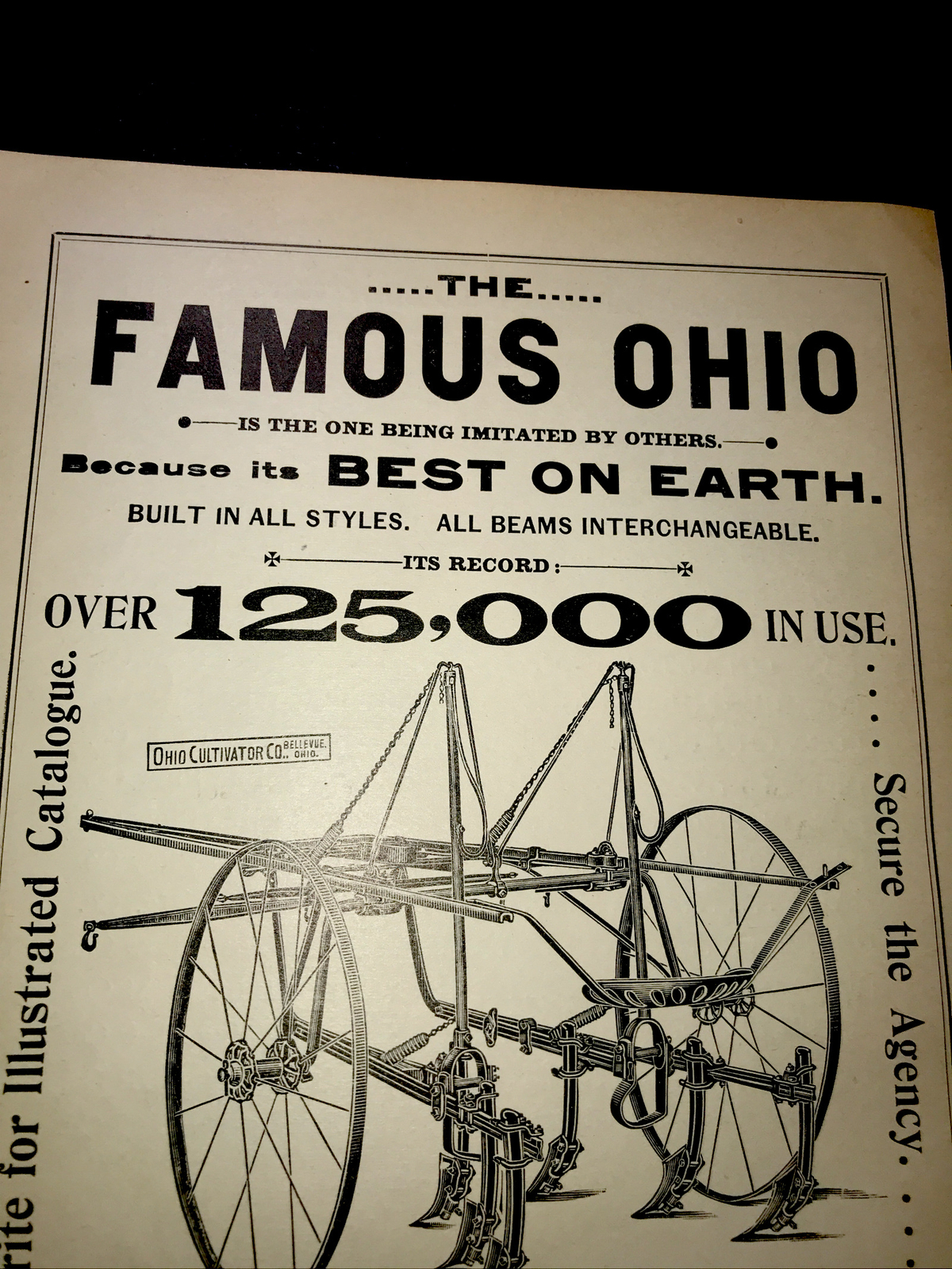 1898 Ohio Cultivator Farm Advertising – Bellevue – Ohio & Kansas City Missouri