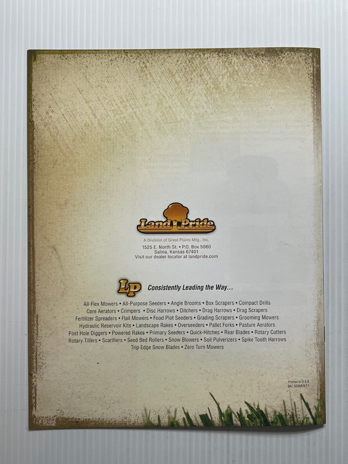 Land Pride – Grooming Mowers Sales Brochure *Original Dated 2011* (15 Pages)