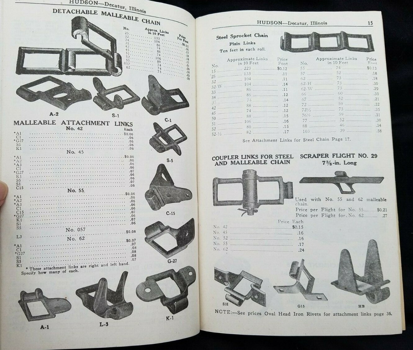 1944 Catalog Hudson Machinery & Supply Decatur Illinois Thresher Mill Supplies