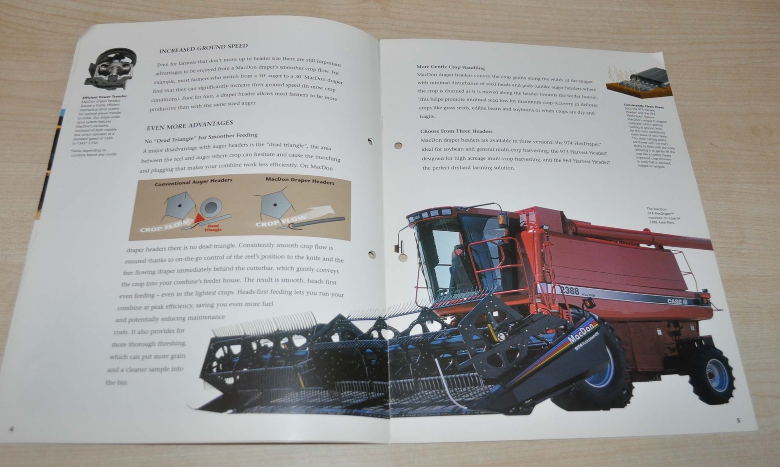 MacDon Draper Headers Combine Harvester Tractor Brochure Prospekt