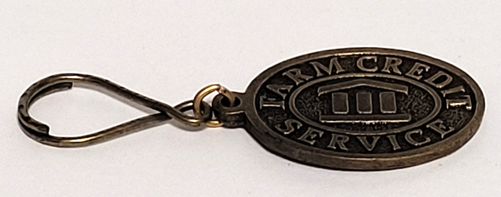 Vintage FARM CREDIT SERVICE advertising metal keyring