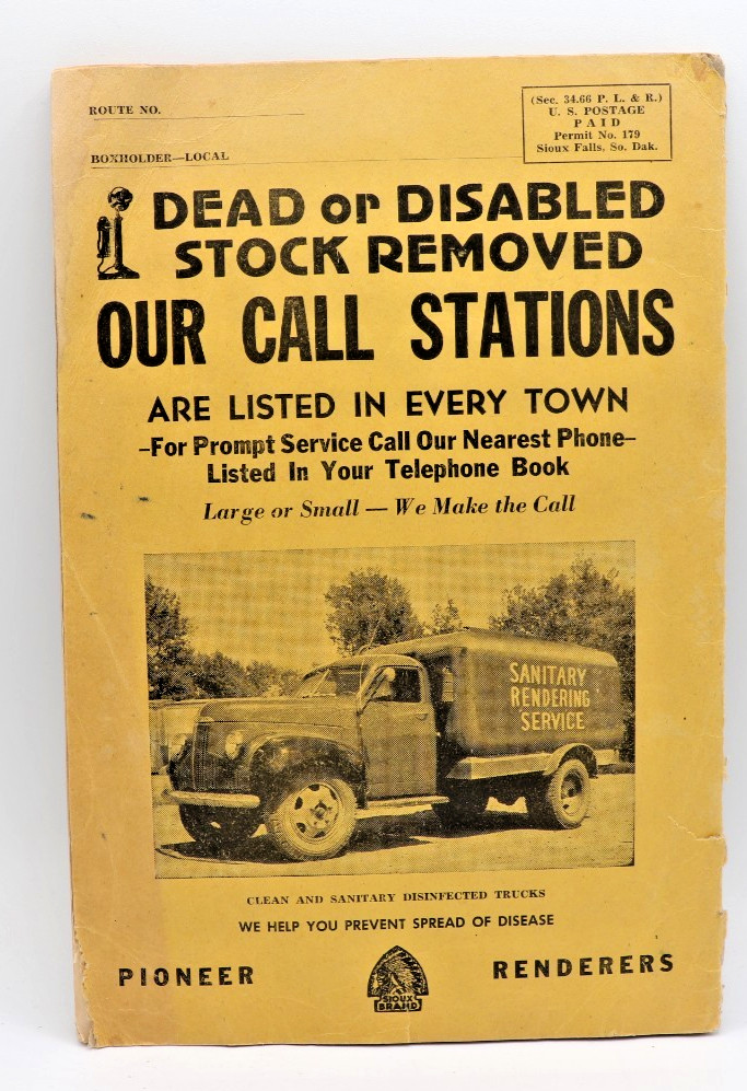 Farm Record Book 1949 Watertown Rendering Co., Watertown, South Dakota Terpstra