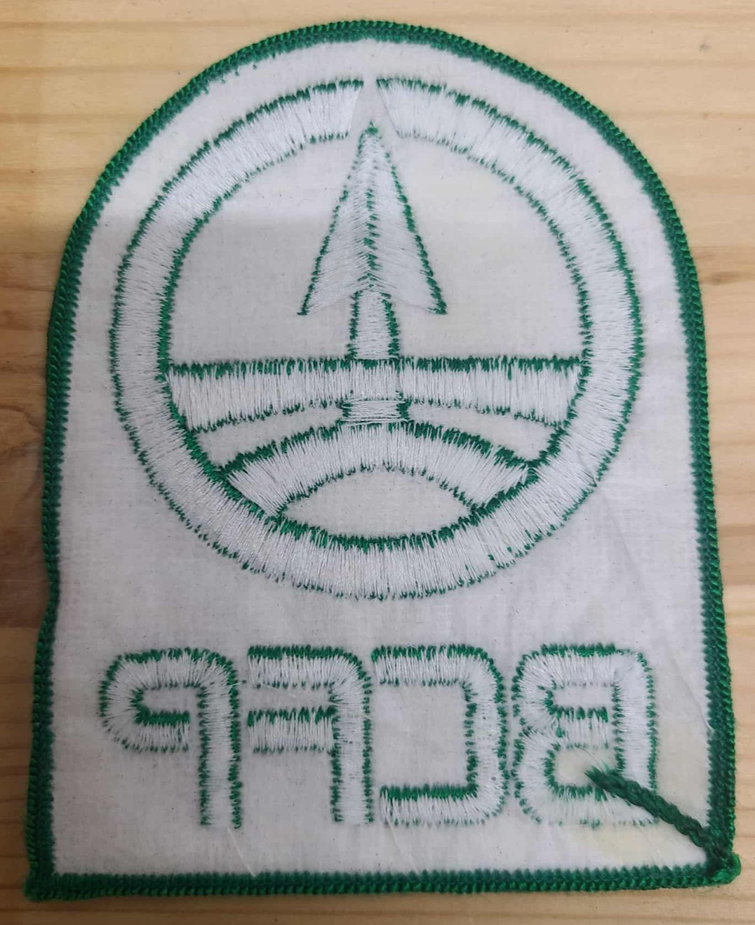 « Vintage BCFP Embroidered Patch – Green & White Logo Badge – Collectible Emblem »