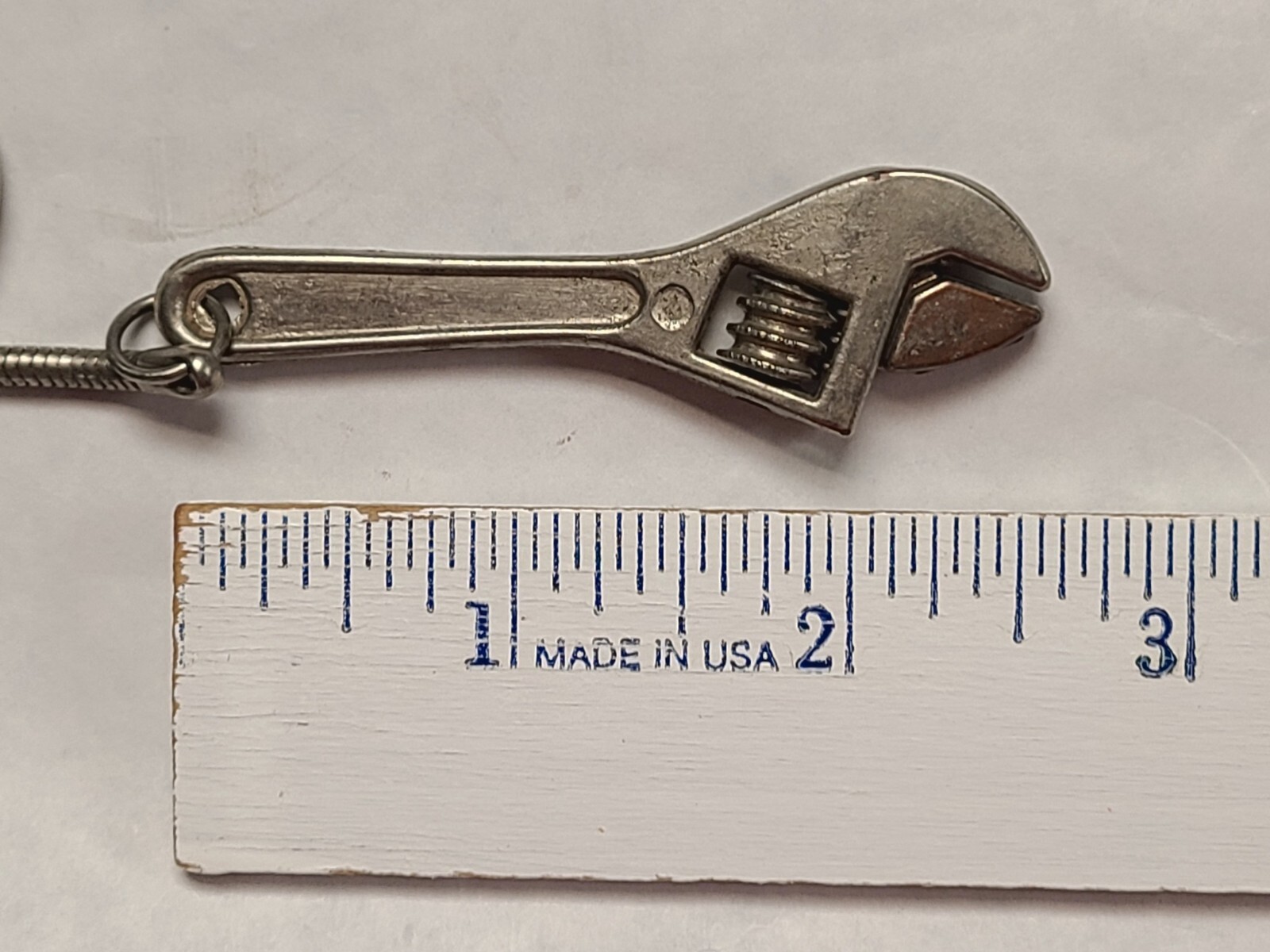 Vintage Mini Adjustable Wrench Keychain MIDWAY IMPLEMENT Bolckow Missouri