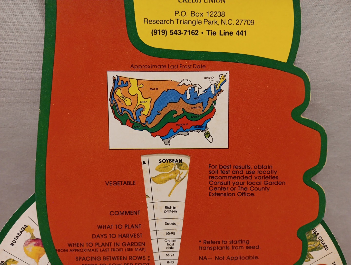 Vintage 1975 Dr Goddards Vegetable Wheel IBM Coastal Employee Credit Union
