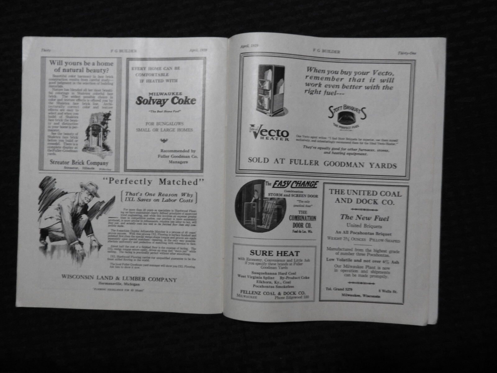 FG Builder January 1929 Fuller Goodman Co. Oshkosh Wisconsin Vol. 4 #4 Magazine