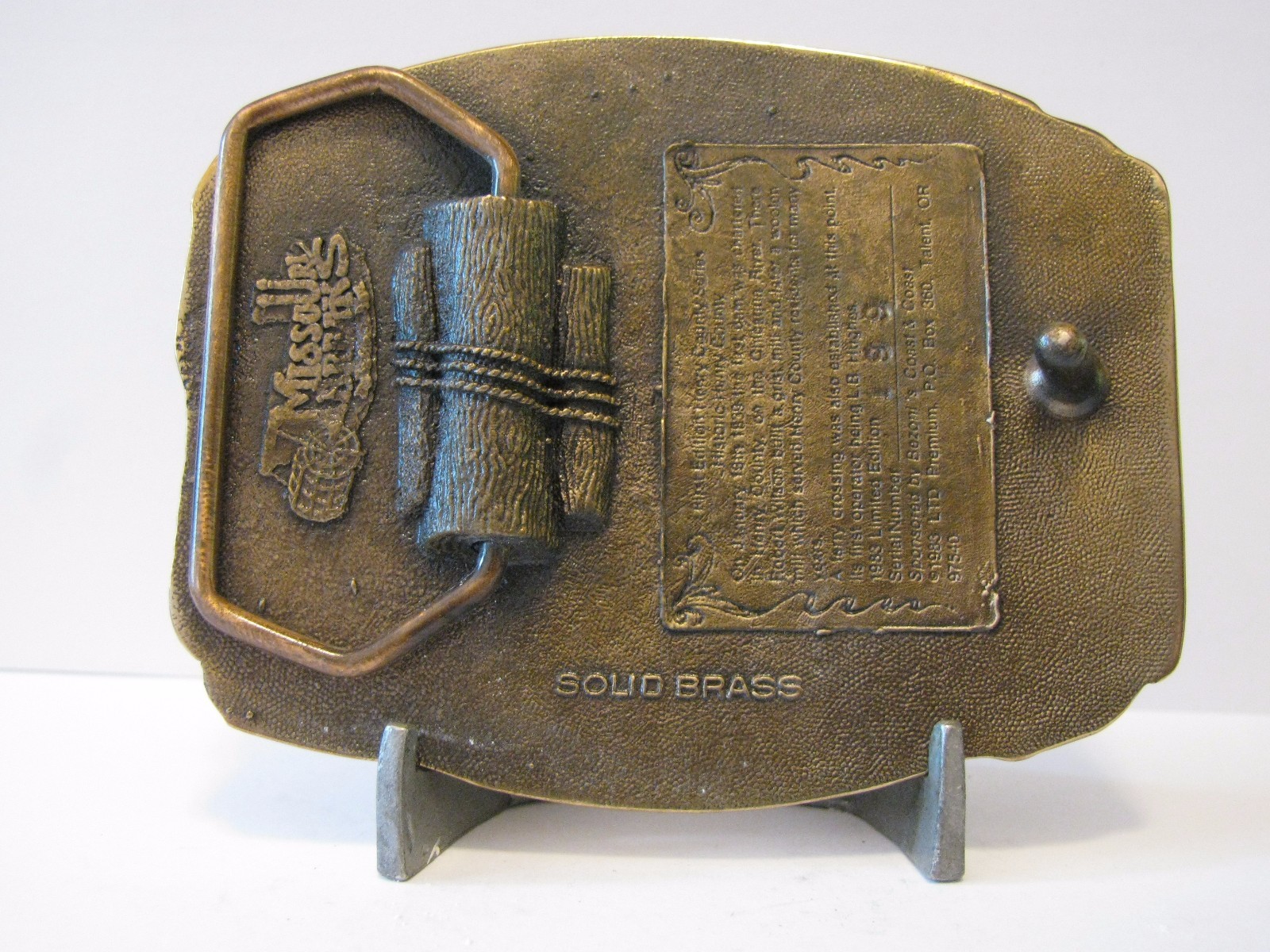 1983 OAKLAND MILLS Historical Henry County Iowa Brass Belt Buckle Ltd Ed #199