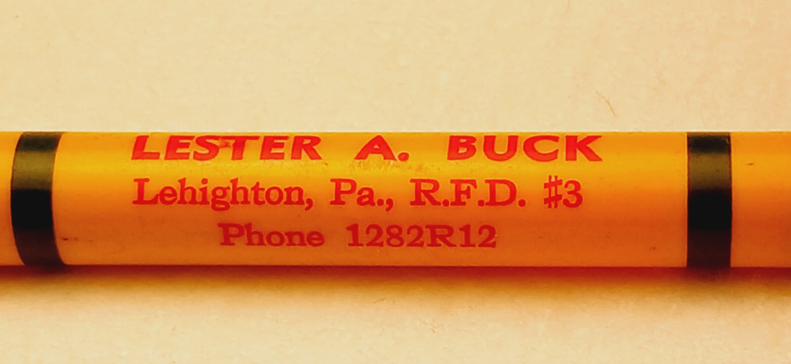 « NEW IDEA *Lester A. Buck*Leighton, Pa.*Phone 1282R13 » GRAPHITE Bullet Pencil