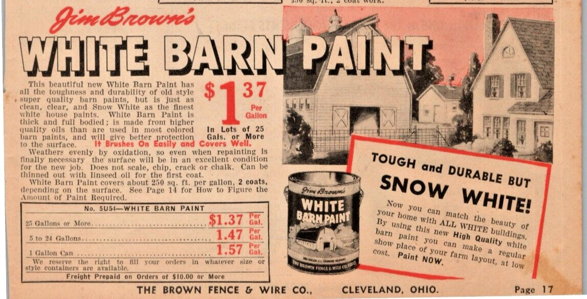 1943 Print Ad Wearbest BARN PAINT 9.5&Prime; x 6.5&Prime; – Jim Brown product