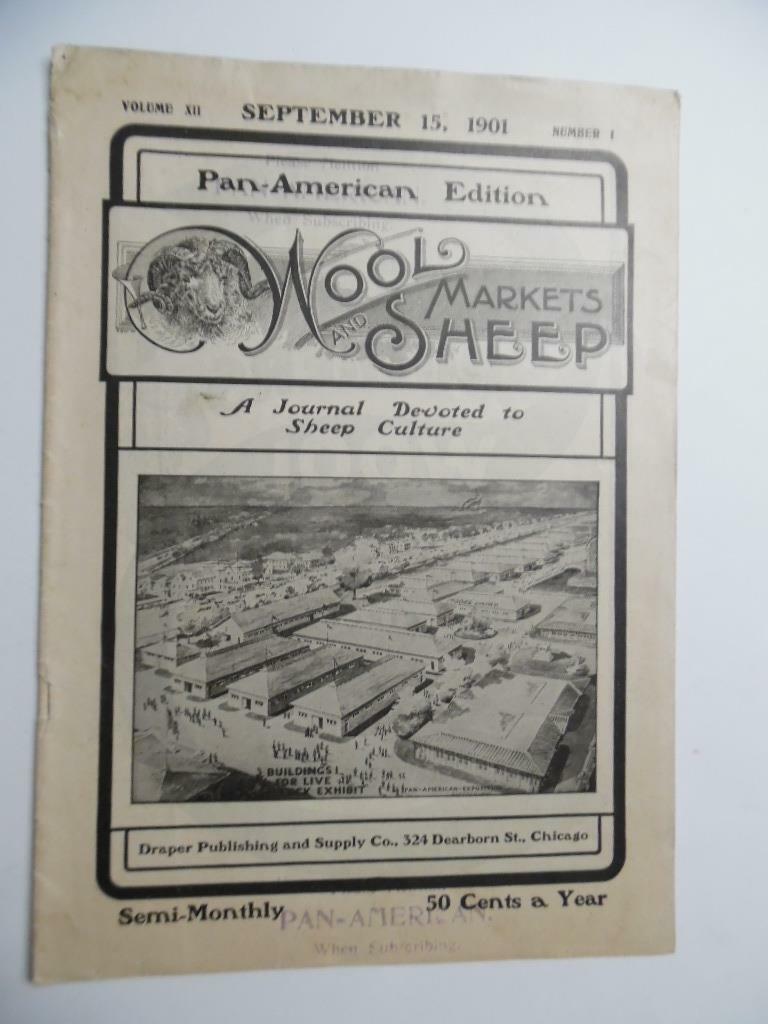 1901 Wool and Sheep Markets Journal Devoted To Sheep Cultural Pan-American Expo