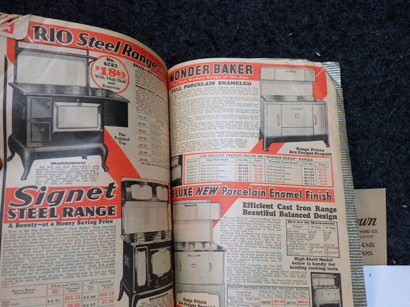1937 JIM BROWN&rsquo;S FENCE & BARB WIRE PAINT HORSE HARNESS STOVE FARMING CATALOG