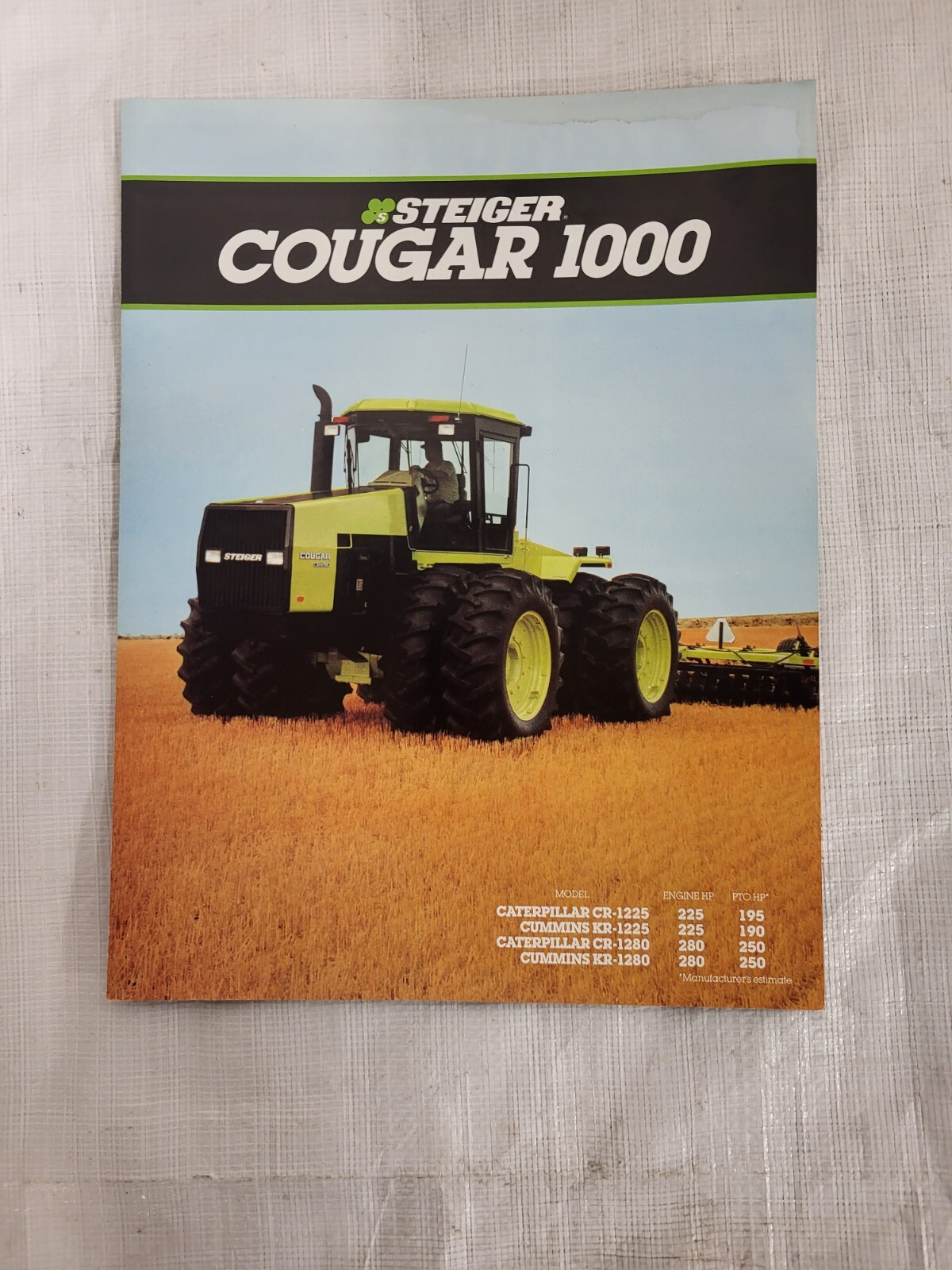 Original Steiger Cougar 1000 Tractor Brochure