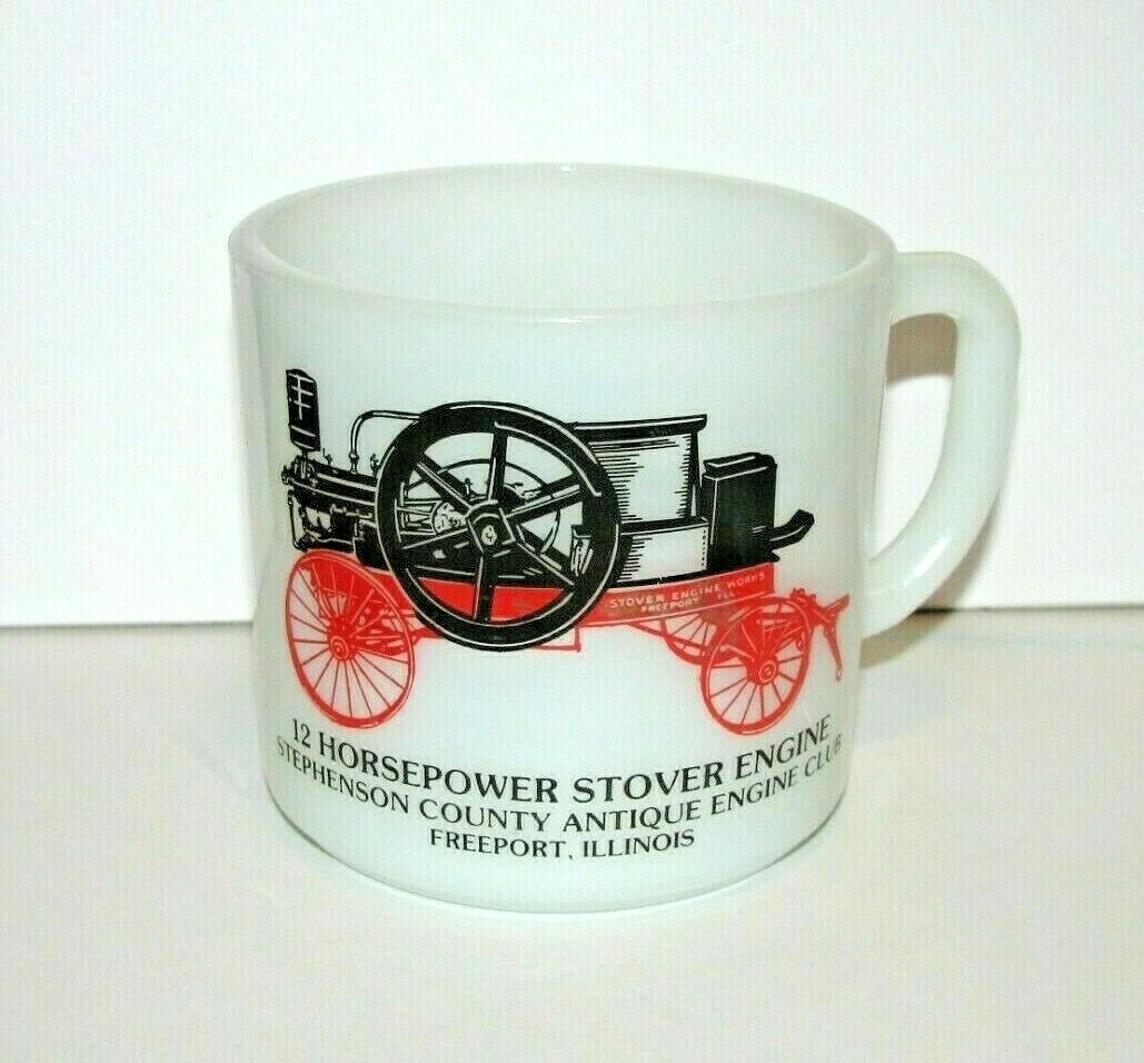 Stephenson Co Antique Engine Club STOVER ENGINE Coffee Cup Freeport IL 1979 hit