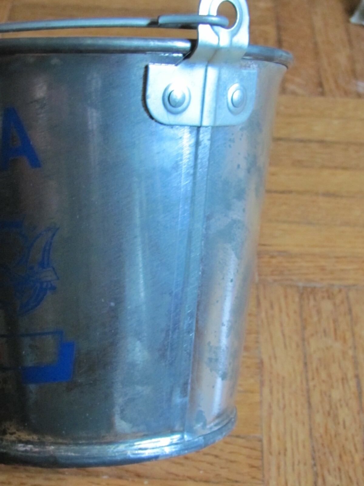 1976 MINNESOTA STATE FAIR 6&Prime; BUCKET PAIL ADVERTISING A W HOLTE SALES ST PAUL