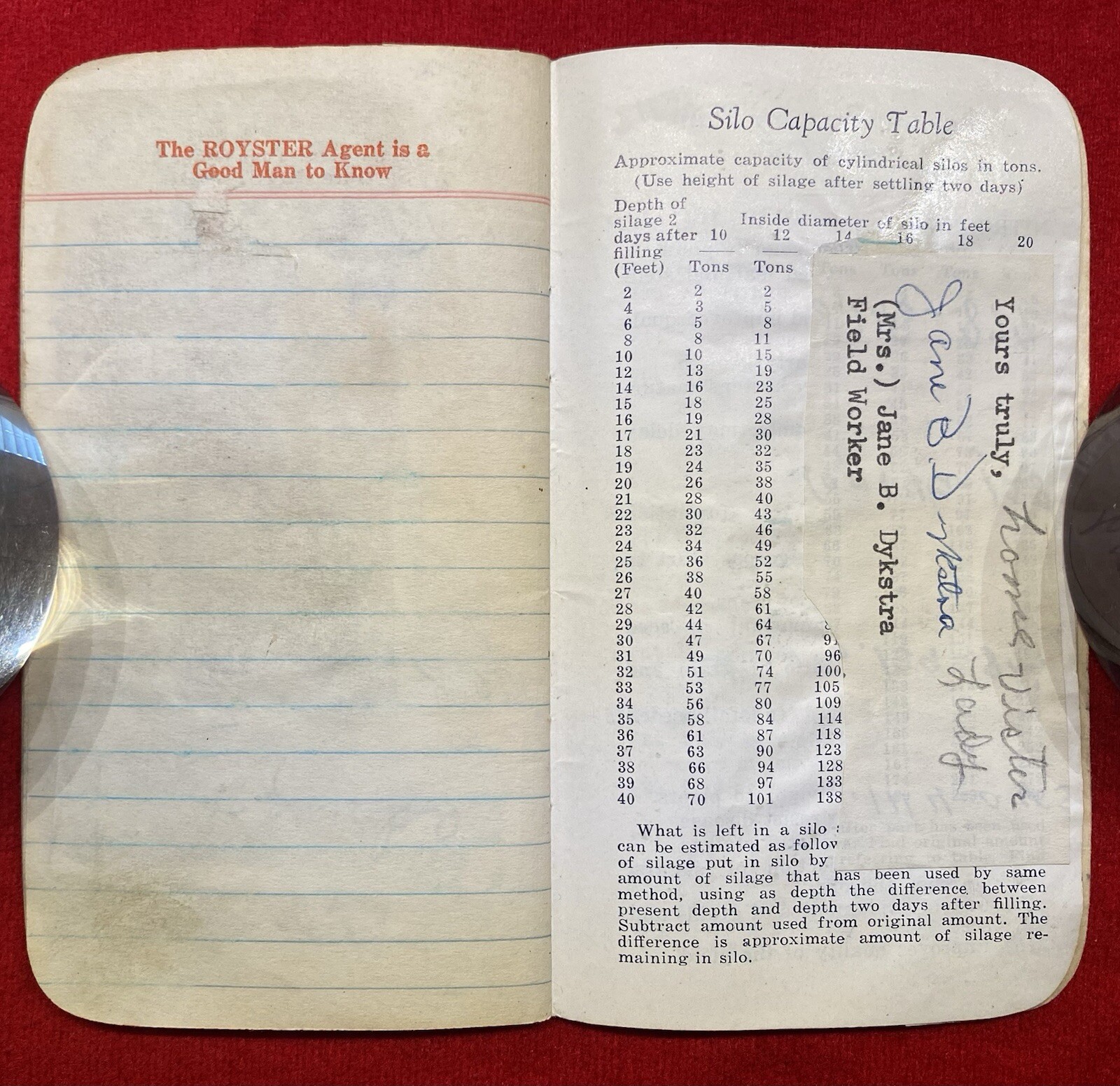 1957 *F. S. ROYSTER GUANO COMPANY* NORFOLK, VIRGINIA CALENDAR NOTE PAD+ENTRIES!
