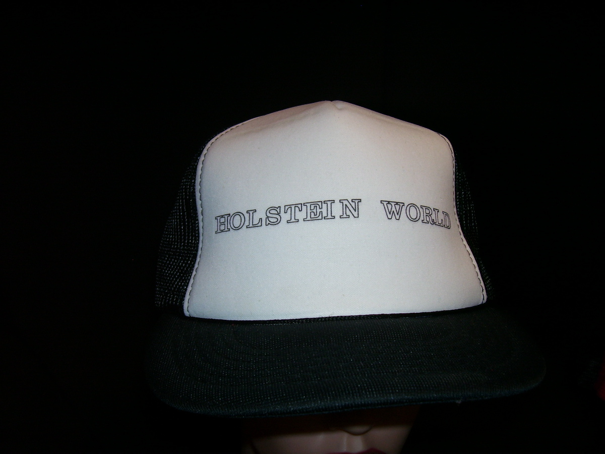 VTG Holstein World Dairy Industry Magazine Black Mesh Snapback Hat/Cap NOS
