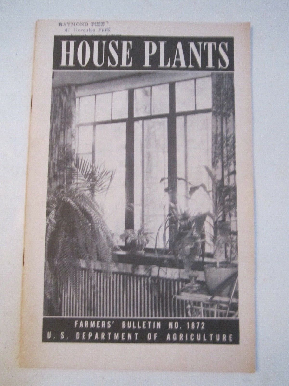 1941 U.S. DEPARTMENT OF AGRICULTURE HOUSE PLANTS BOOKLET – NO. 1872 – CBB