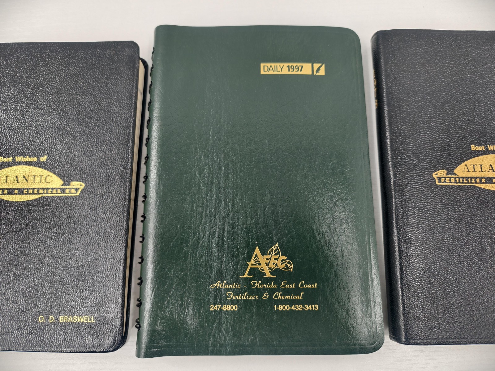 Vintage Atlantic Planner Notebooks Lot Of 3 Black Green 1982 1988 1997