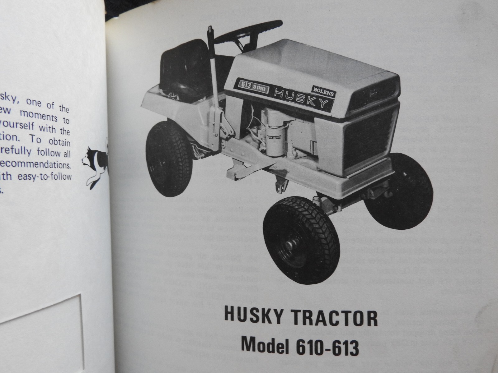 1961-72 Bolens Husky Lawn Tractor Dealer Master Operators Parts Manuals w/Prices