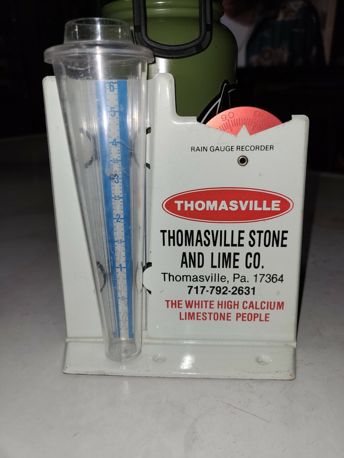 1970s York Pa Thomasville Stone & Lime Rain Guage