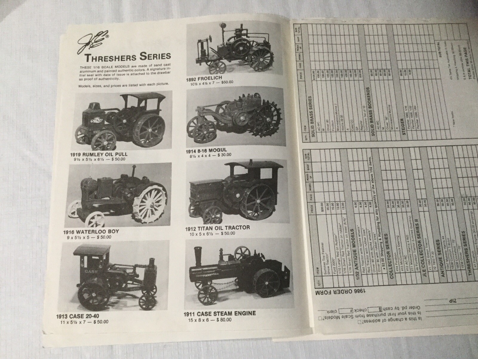 Joseph L. Ertl Scale Models Sales Brochure
