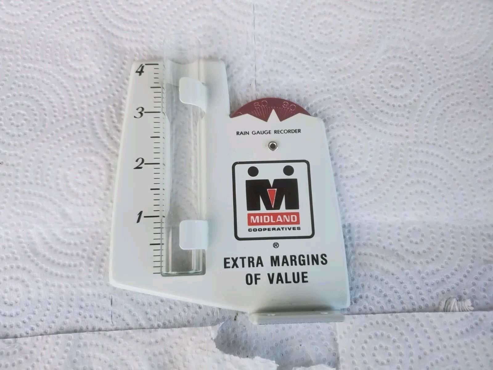 Metal Rain Guage Midland Cooperative Extra Margins Of Value Farm Grain Feed Seed