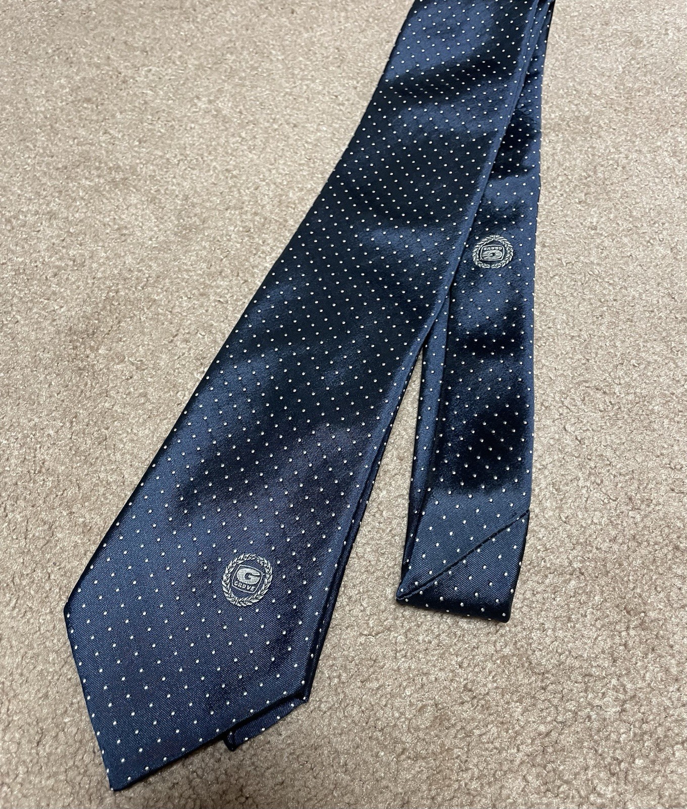Mens Tie Grove Worldwide Manufacturing Cranes Givenchy Monsieur Blue Silk Rare