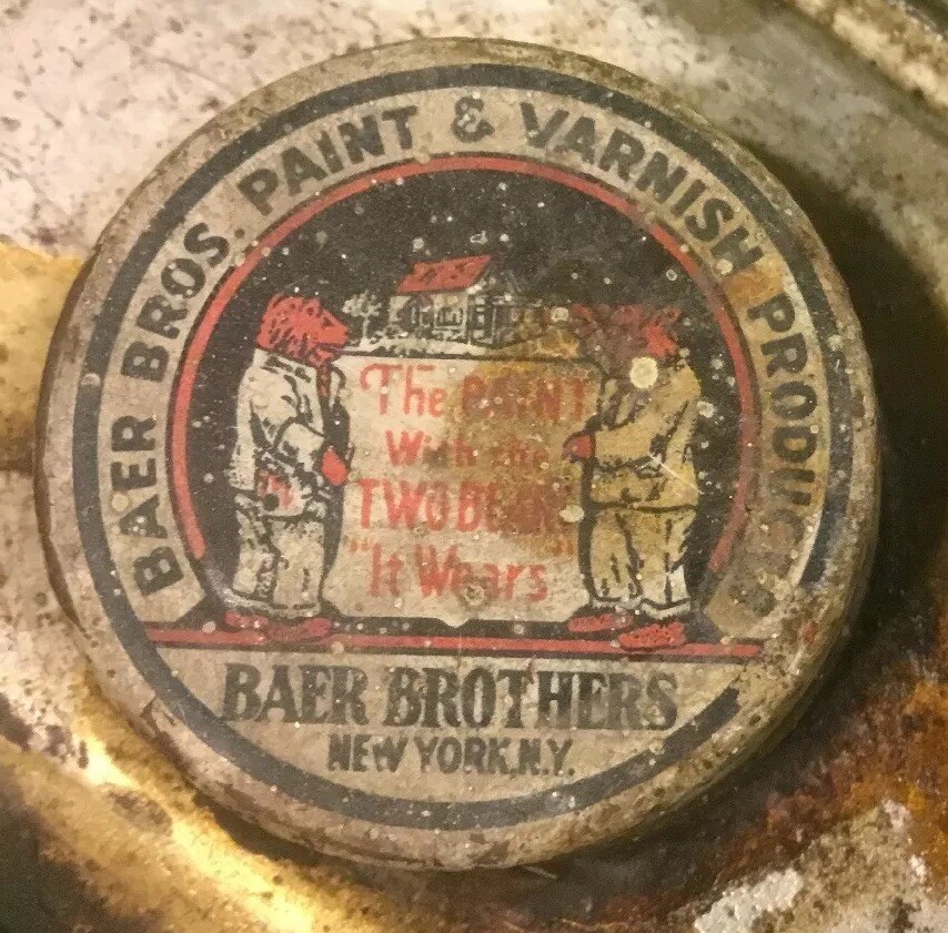 Antique ~ Rare ~ John Baer&rsquo;s ~ Enamel Oil ~ “It Wears” ~ 1 Qt. Tin ~ New York
