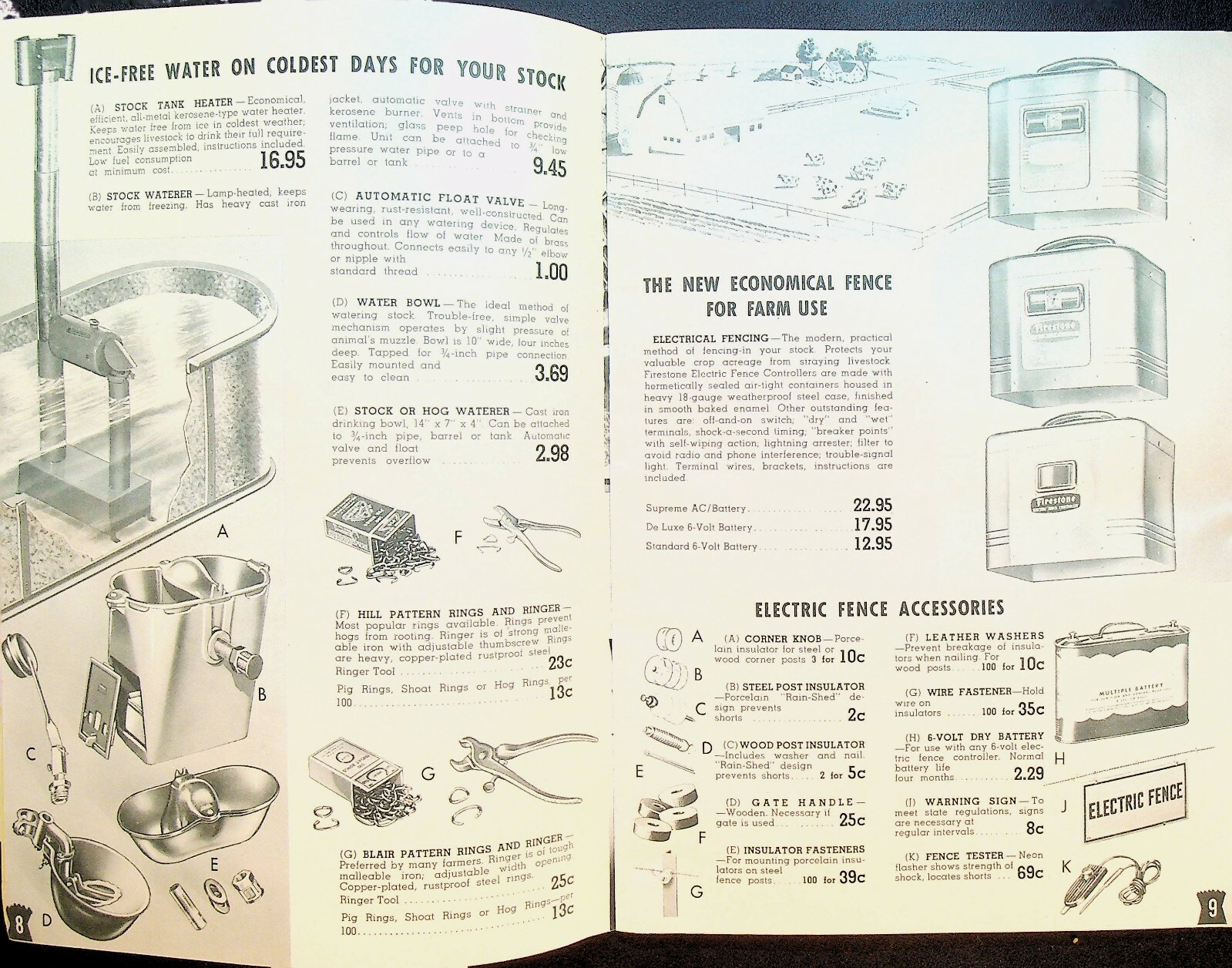 Firestone Farm Supplies Catalog Spring & Summer 1946 Shovels Feeders Cans Cases