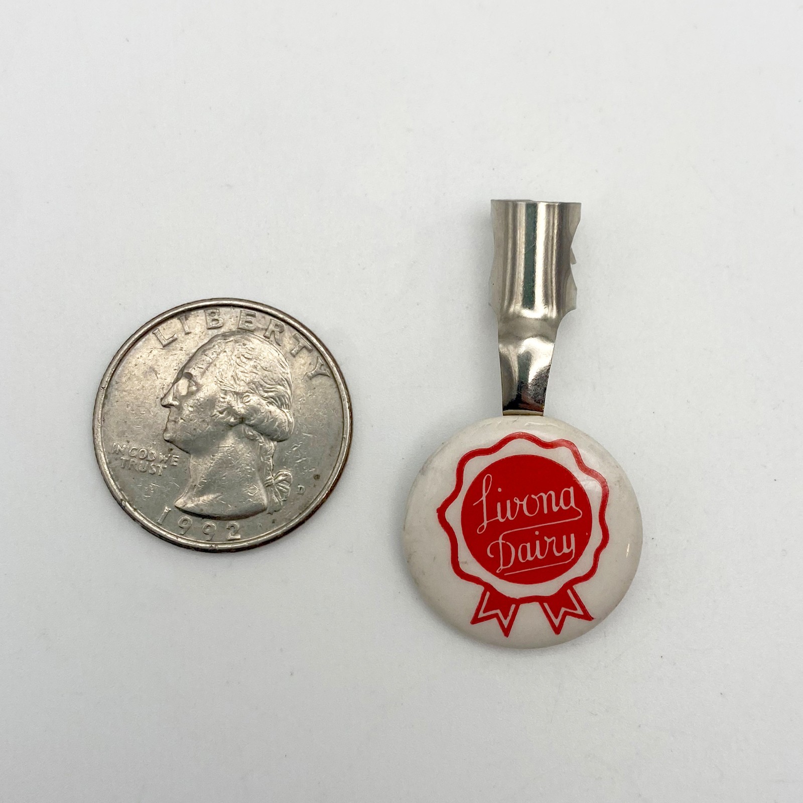 Vintage Livona Dairy Advertising Pencil Clip