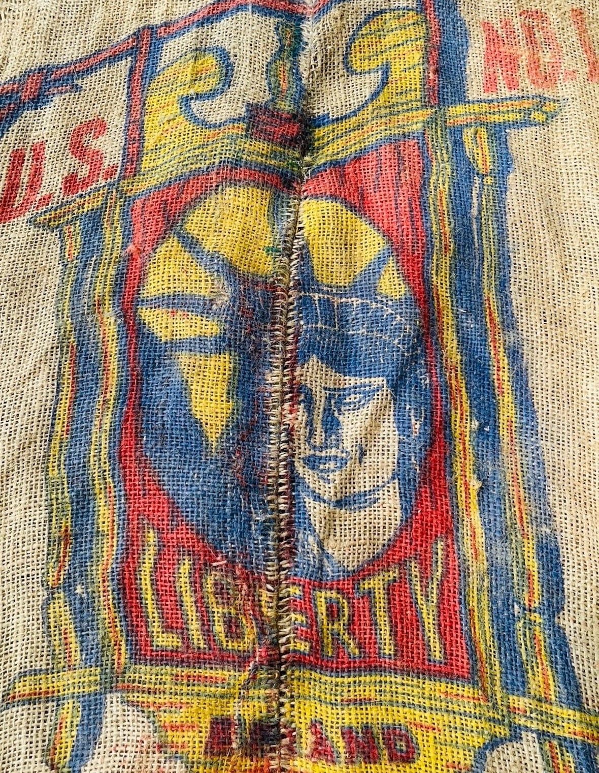 LADY LIBERTY BRAND POTATOES BURLAP BAG U.S. NO. 1 RUSTIC 100 LBS SAN JACINTO, CA