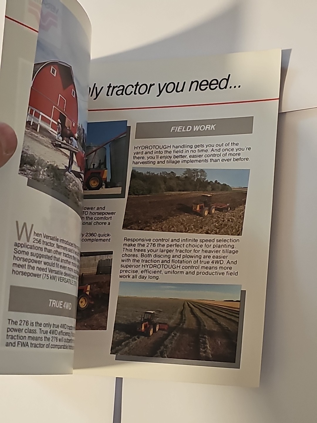 1984 Versatile 276 100 PTO Horsepower 4WD Tractor Sales Brochure & Spec Foldout