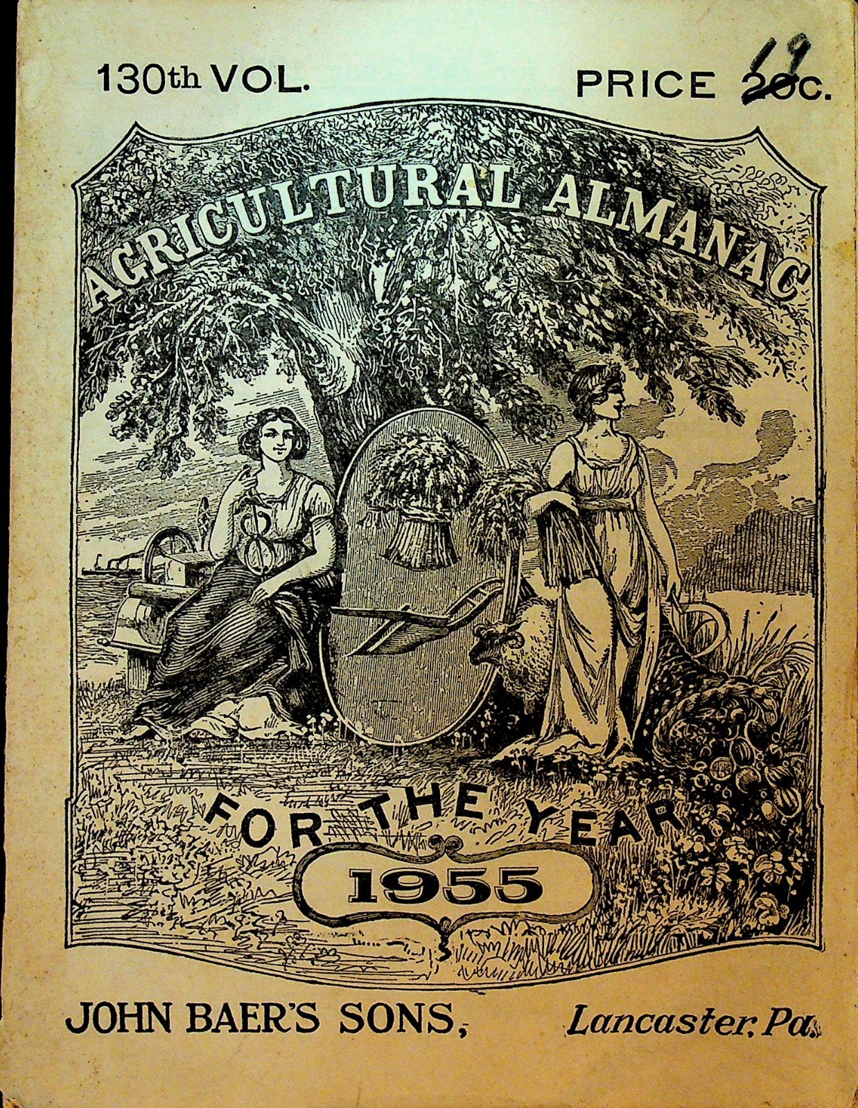 Agricultural Almanac 1955 John Baer&rsquo;s Sons Lancaster Pa