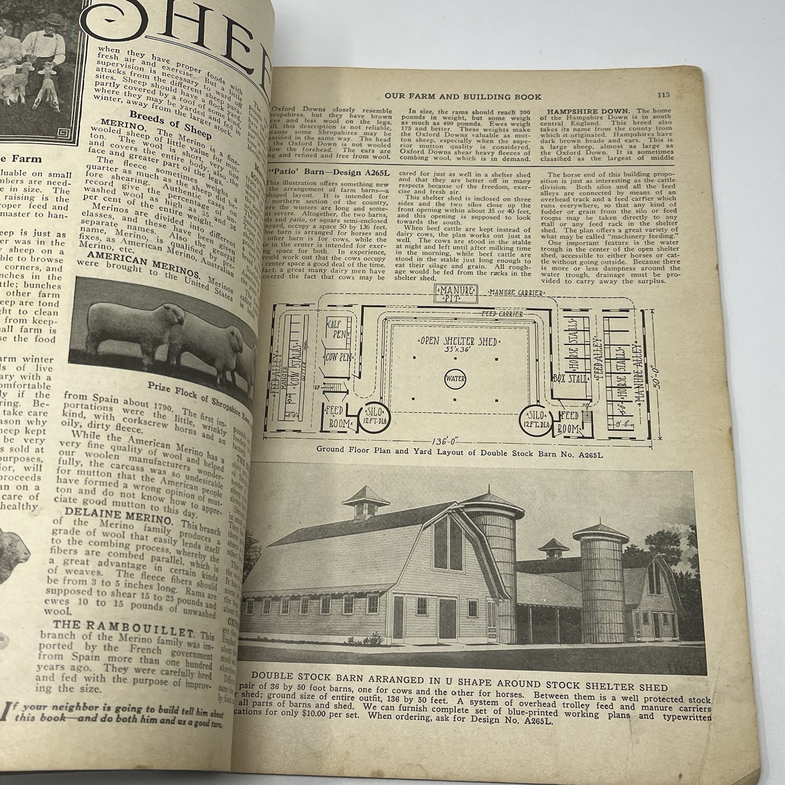 1920&rsquo;s Blueprint Plans Catalog Barns Homes Farm Dairy Cattle Horse Hogs Orchard