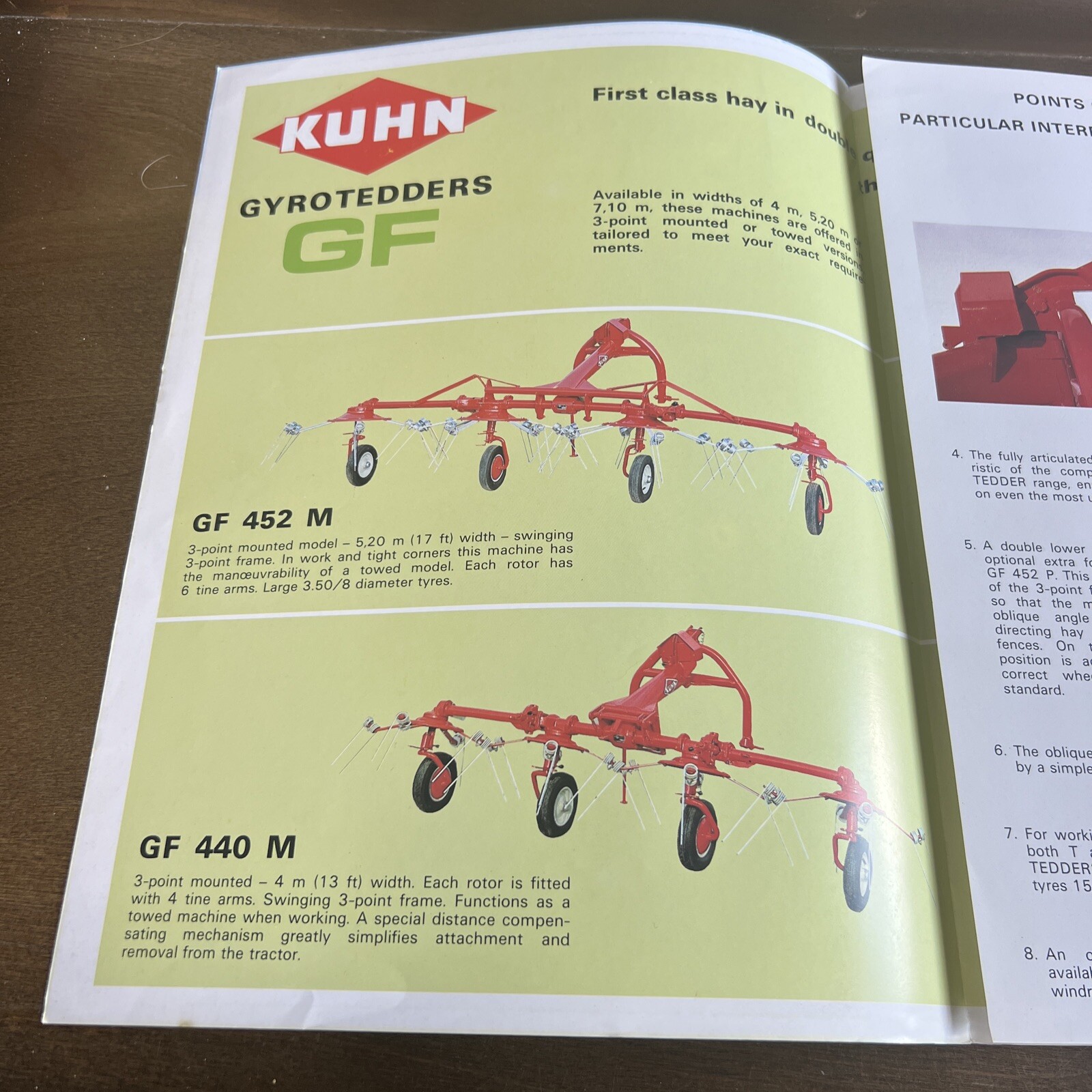 Vintage Kuhn Gyrotedders – GF 440 – GF 452 – GF 671 – Tractor Brochure Ad