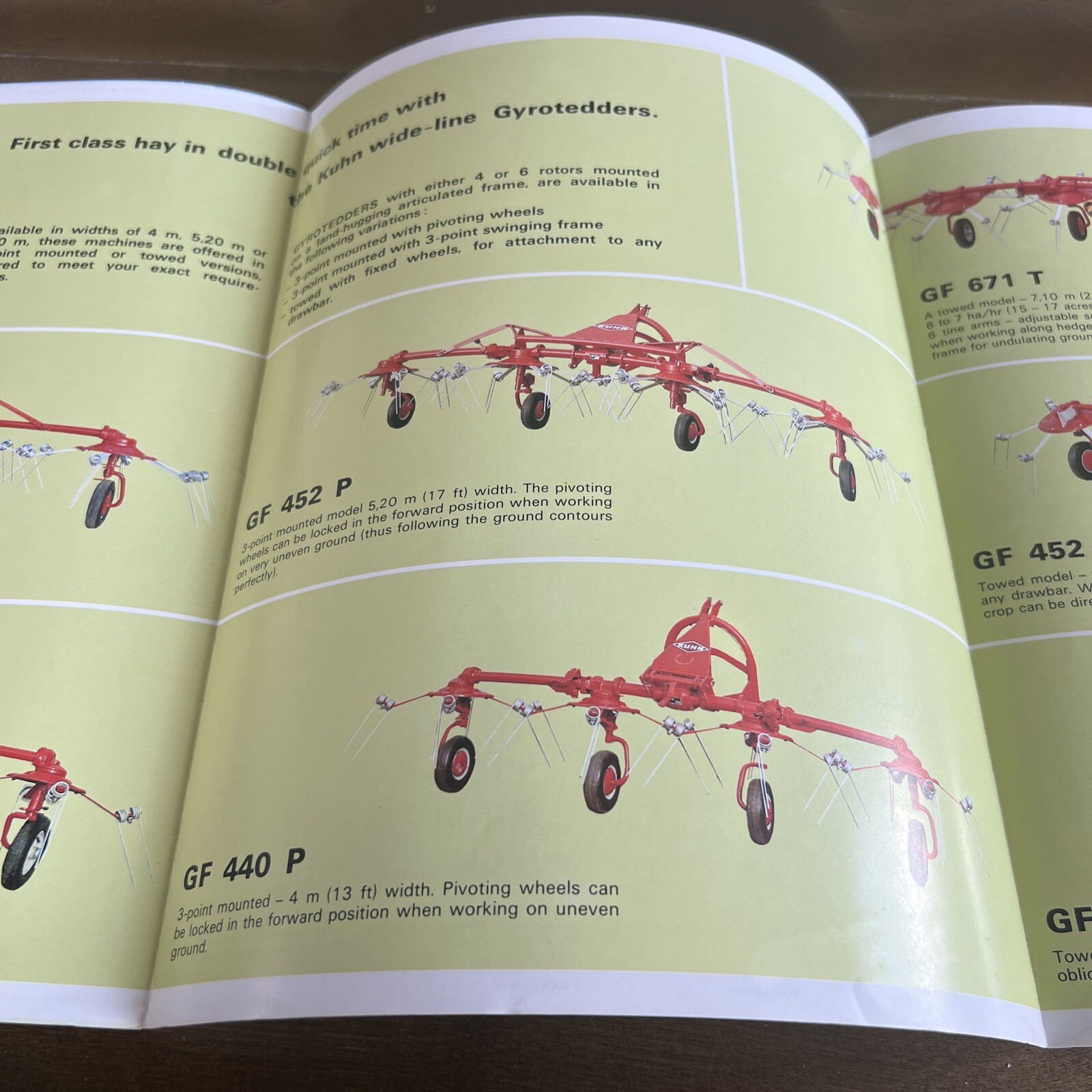 Vintage Kuhn Gyrotedders – GF 440 – GF 452 – GF 671 – Tractor Brochure Ad