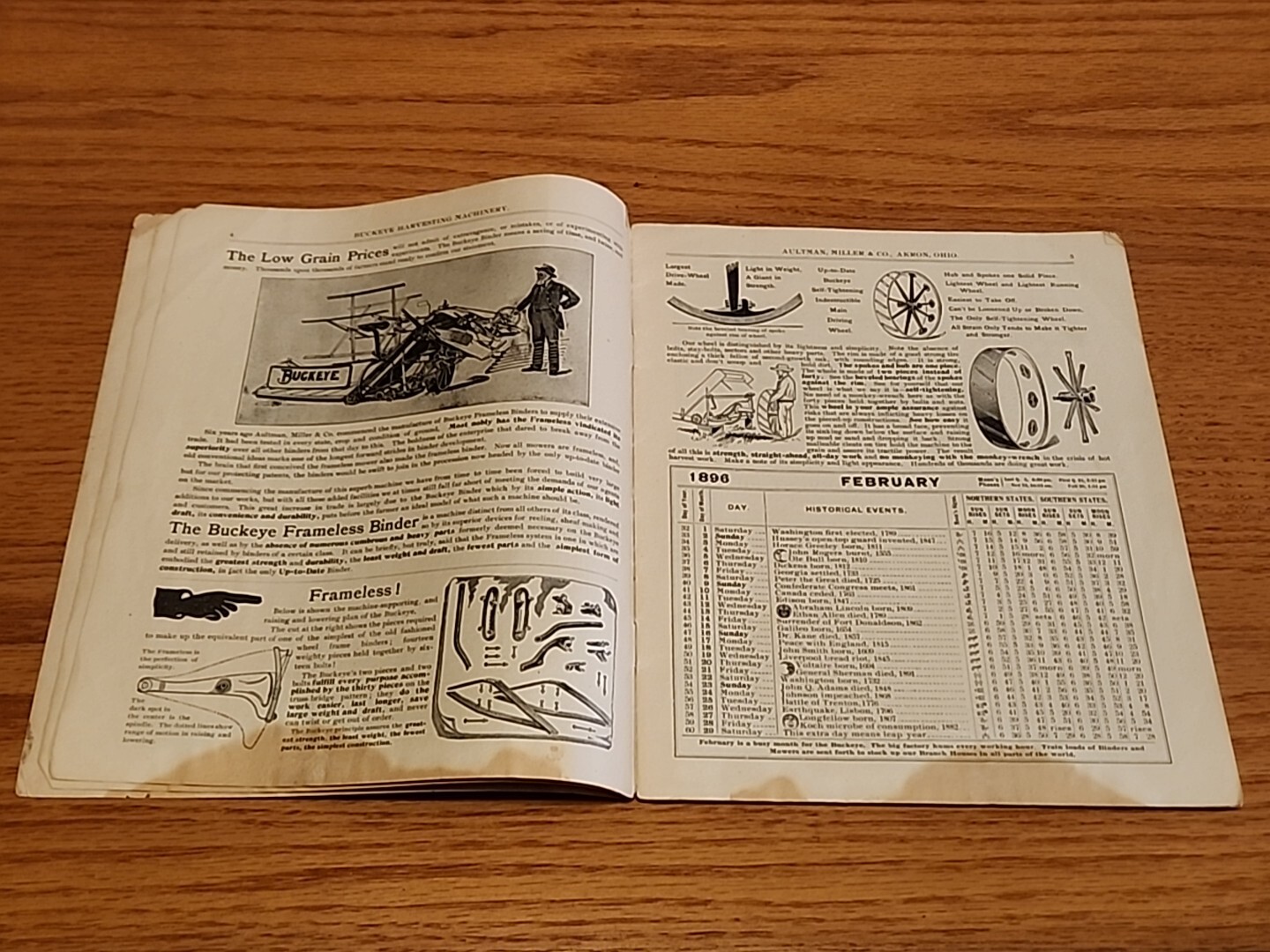 1896 Buckeye Harvesting Machines Aultman Miller Co Catalog Farm Implements