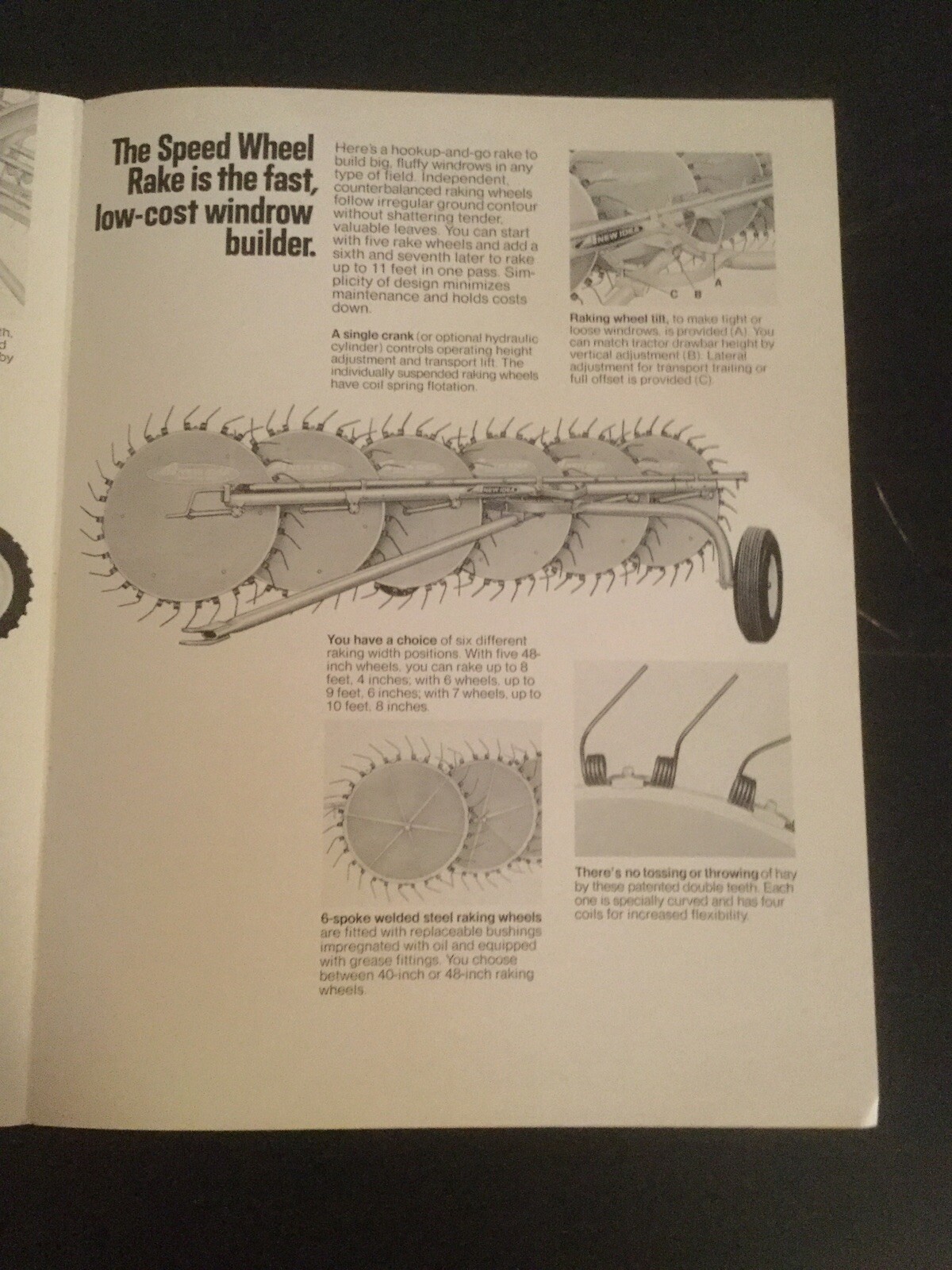 AVCO NEW IDEA FARM EQUIPMENT RAKES 4 PAGES 1977 Sales Brochure