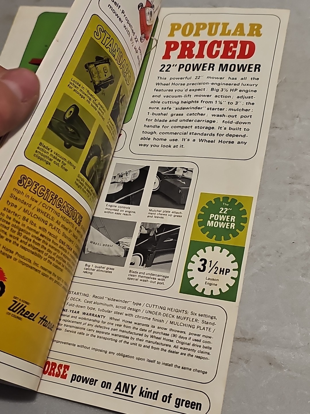 Vintage Wheel Horse WH203-1268 Advertising Brochure 8.5&Prime;x11&Prime; 6pgs